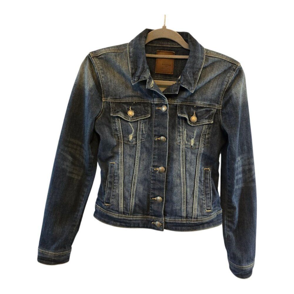 ARTICLES OF SOCIETY JEAN JACKET SIZE SMALL DENIM BLUE SILVER HARDWARE CLASSIC